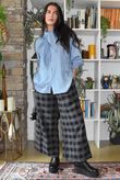 Nora Brushed Cotton Gingham Kick Pant Black